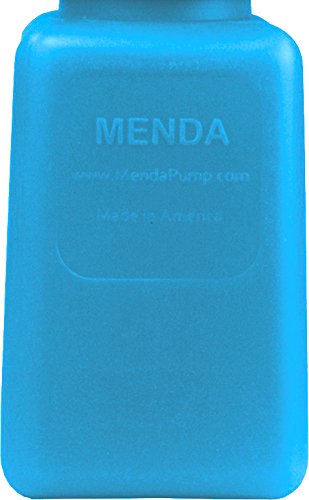 Menda 35730 One Touch Liquid Dispenser Pump Bottle, Acetone Printed, HCS Label, ESD Safe, 6 oz. Dissipative, HDPE/Stainless Steel, Blue