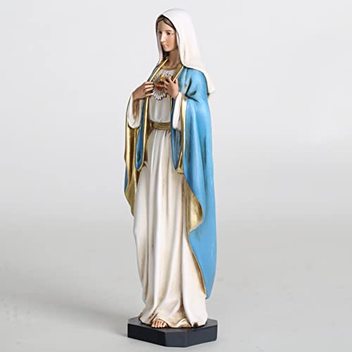 BC Catholic Immaculate Heart of Mary Statue 10" H Virgin Mary Sculpture Full Color 10 inches H