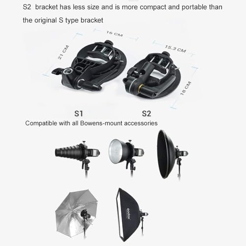 Godox S2 S-Type Flash Bracket with Bowens Mount for Speedlite and Strobe