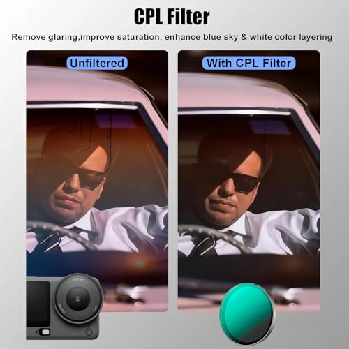 CPL ND8 ND16 ND32 Snap-On Filter Kit Compatible for DJI Osmo Action 6