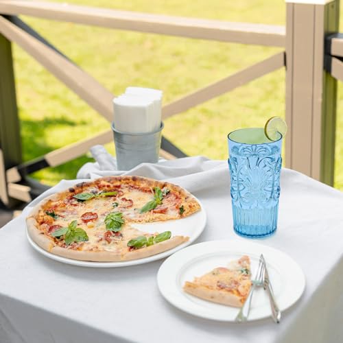 BELLAFORTE Shatterproof Plastic Tall Tumbler, Set of 4, 23oz - Unbreakable Drinking Glasses - Flower Beach Glasses Drinking for Gifting, Parties, Poolside, Home - Dishwasher Safe - BPA Free Tall Tumblers
