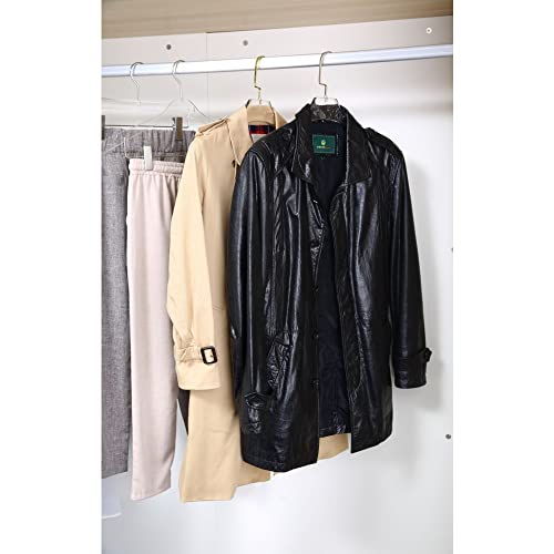YBM Home Quality Acrylic Clear Coat Hangers Made of Clear Acrylic for a Luxurious Look and Feel for Wardrobe Closet, Clothes Hangers Organizes Closet, Without Bar, Silver w/Flat Hook, 4118-1 1 Gold W/ Flat Hook