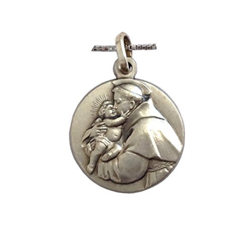 925 Sterling Silver Saint Anthony of Padua Medal with Sterling Silver Chain 60 Centimetres