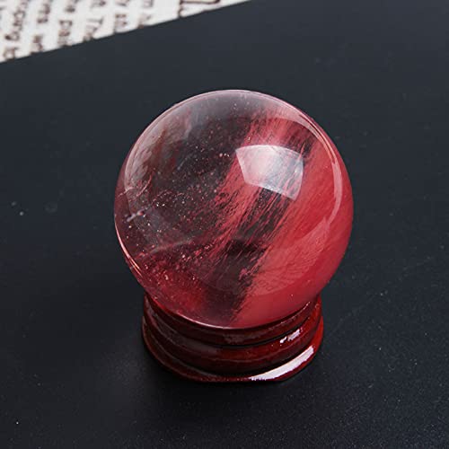 Acxico 1Pcs 40-50mm Natural Red Crystal Ball Sphere Energy Stone Healing Polished Home Decor