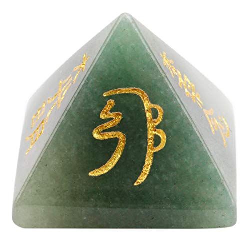 mookaitedecor Aventurine Crystal Pyramid Reiki Stones Grid Green