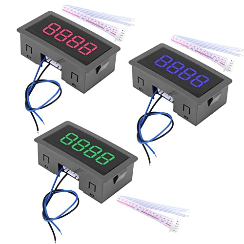 [Australia - AusPower] - Auto Digital Counter DC LED Digital Display 4 Digit 0-9999 Up/Down Plus/Minus Panel Counter Meter with Cable(Green) 