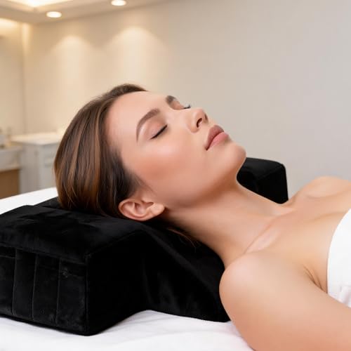 Beauty Salon Lashing Pillow,Comfortable Velvet Memory Foam Eyelash Extension Pillow,Ergonomic Neck Pillow,Protect The Neck When Used for Lash Extension Grafting Make Up