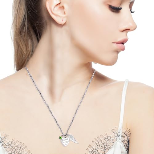 Gredstar Heart Urn Necklace for Ashes, Angel Wing Memorial Pendant My Nephew My Friend