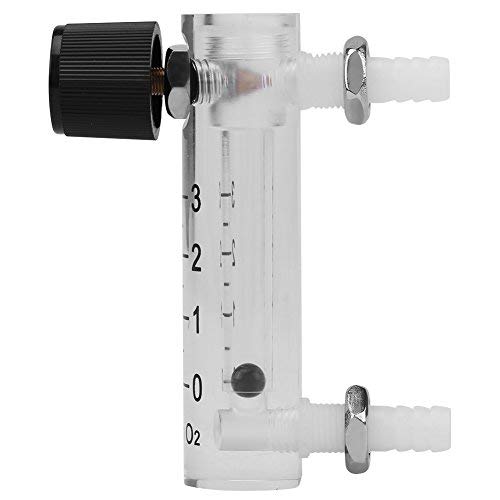 Gas Flow Meter, Gas Flowmeter 0-3LPM Flow Meter with Control Valve for Oxygen/Air/Gas etc., Pressure ≤ 0.6 MPa, with 8 mm Barb