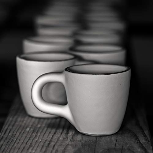 City to Cottage Ceramic Espresso Cups of 4, Small Expresso Shots, Demitasse, Perfect for Espresso Machine, Handcrafted Cups (Cream Lavender Floral)