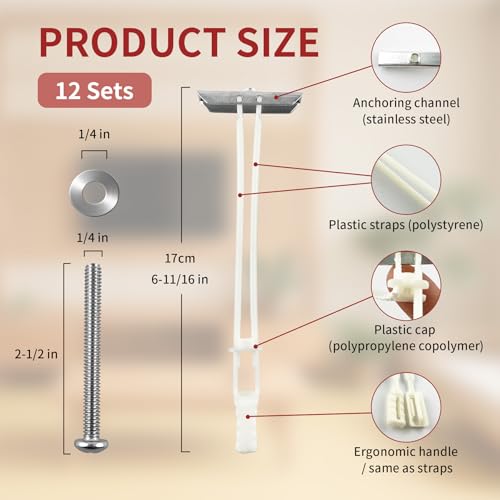 MateIJS 12-piece heavy-duty drywall anchors with bolts, zinc-plated toggle bolts for hollow wall mounting