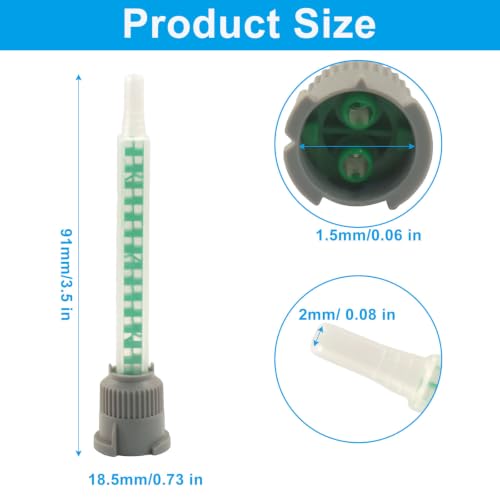 Zorveiio 40-piece static mixing nozzle tips for adhesive dispenser, 20-element mixing nozzles