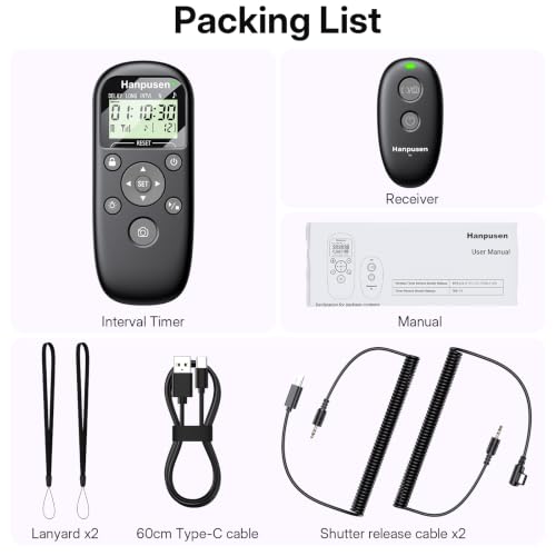 Hanpusen Rechargeable Wireless Timer Camera Remote Shutter Release for Sony