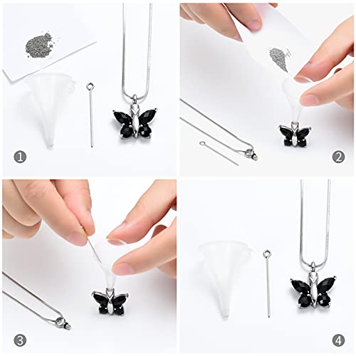 Minicremation Butterfly Cremation Necklace for Ashes Urn Neckalce for Ashes for Women Keepsake Pendant Memorial Jewelry Gifts for A Loss of Loved Ones Black