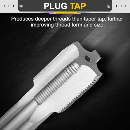 QUARKZMAN Metric Hand Tap M25 x 1.5 HSS6542(M2) Right Hand 4 Straight Flutes Middle Tap for Cast Iron, Copper, Plastic | Metric tap, right-handed, middle tap for cast iron, copper, plastic