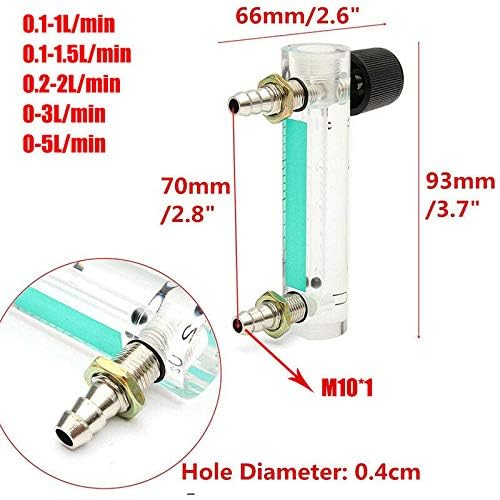 [Australia - AusPower] - Vogueing Tool Flowmeter with Control Valve YB-4M Air Flow Meter Gas Regulator for Oxygen, Air and Gas（0.1-1L/min） 