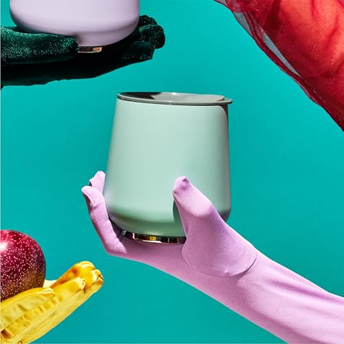 Fellow Ruby Wine Tumbler Set of 2 - Insulated Stainless Steel Wine and Cocktail Tumblers with Ceramic Interior and Swivel Pebble Lid - 12 oz, Mint Chip Mint Chip - Pack of 2 12 ounces