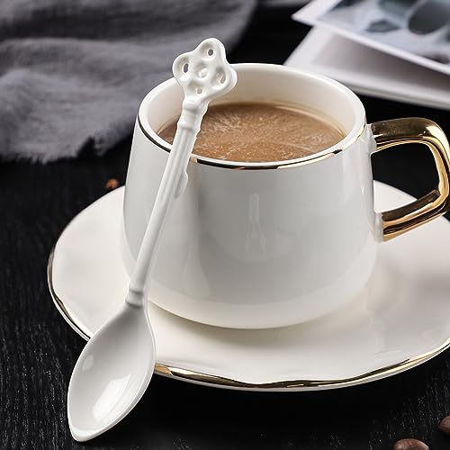 Espresso Spoons Set of 12, Ceramic Coffee Spoons, Demitasse Espresso Spoons White