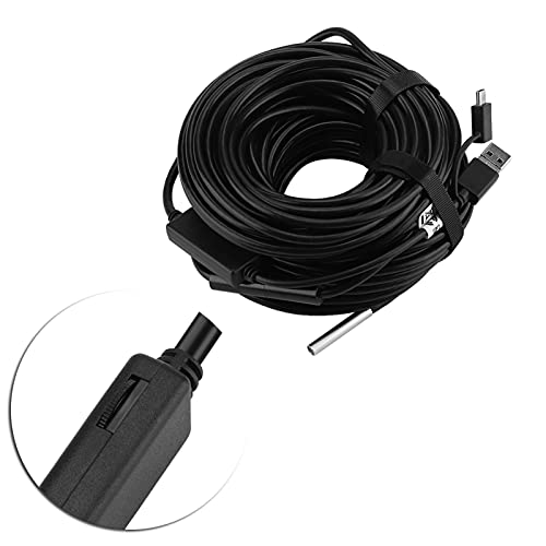 USB 2.0 Endoscope, Akozon 3-in-1 Endoscope Inspection Camera 5.5 mm - 20 m Snake USB 720p Megapixel HD IP67 Waterproof Snake Camera 6 Adjustable LED Light for Smart Android Tab