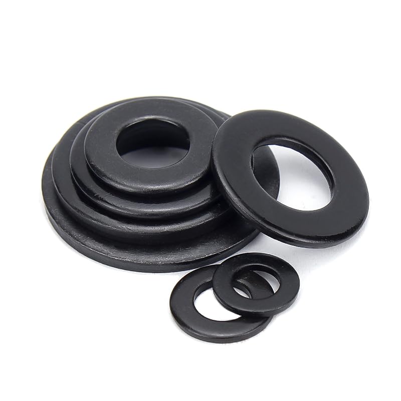 [Australia - AusPower] - 50pcs Black M8 Flat Washers(OD=24mm, 2mm Thickness) Grade 8 Carbon Steel, Zinc Plated M8*24*2.0mm 50pcs 