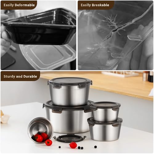 316L Stainless Steel Food Storage Containers with Lids (4Pcs) MCFT4809