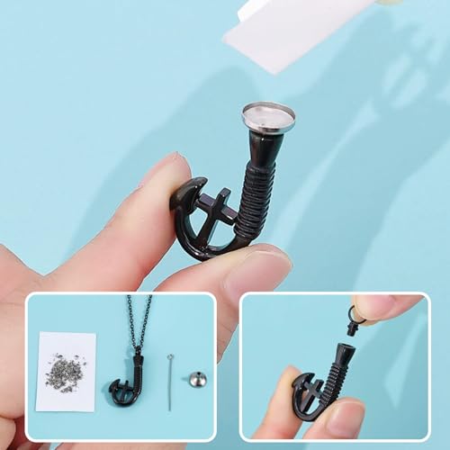 Fish Hook Cross Urn Necklace for Ashes Fishing in Heaven Memorial Cremation Jewelry Keepsake Pendant for Women Men Black