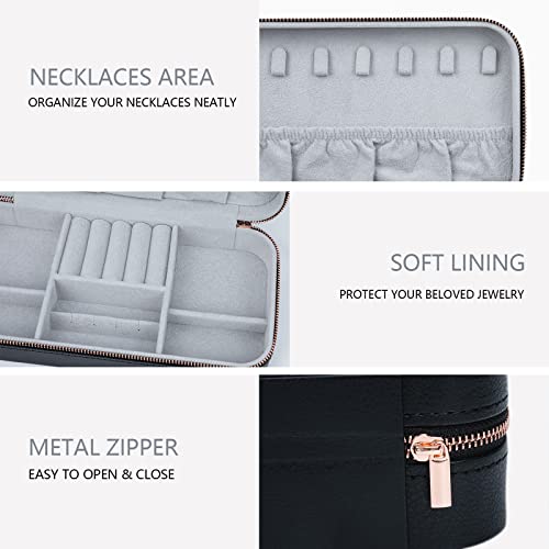 Travel Jewelry Case Organizer, Portable Jewellery Box for Women Jewelry Travel Organizer for Rings Earrings Necklaces Bracelets Watch, Black C C Black Style C