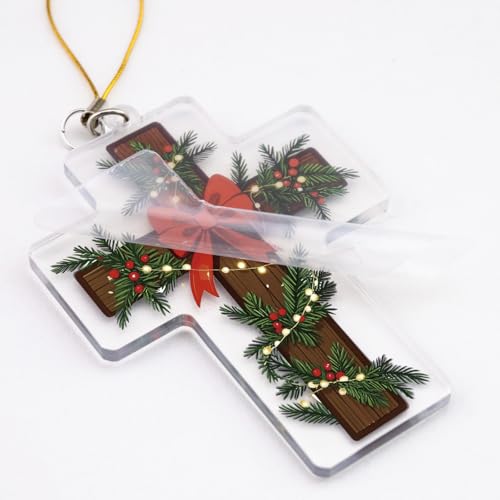 Christmas Ornaments Cross Shaped Christmas Tree Decoration Acrylic