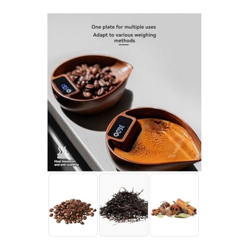 Coffee Bean Weigher, Tea Leaf Scale, Walnut Hand Brewing Electronic Scale Coffee Bean Scale Accurate to 0.1g