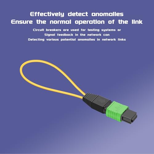 Buacoz singlemode MPO/APC 12-core female fiber optic loopback tester cable adapter for testing applications