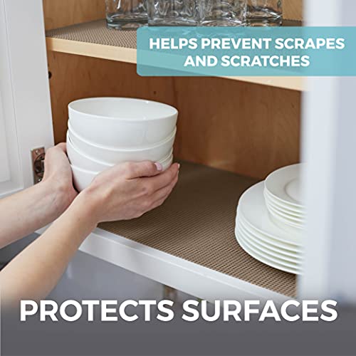 HOME GENIE Shelf Drawer and Cabinet Liner, Non Adhesive, 20x20 Light Taupe 20" x 20'
