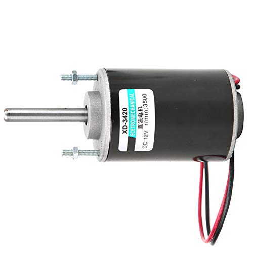 High Speed Adjustable DC Gear Motor Permanent Magnet Reversible Low Noise for Generator XD-3420 30W CW/CCW (12V)
