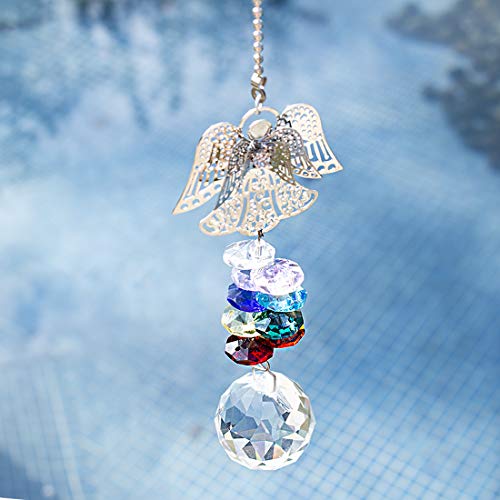 Crystal Guardian Angel Suncatcher Car Charm for Rear View Mirror Decor Style-5