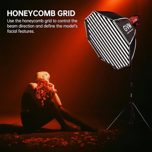 GVM Great Video Maker Lighting Soft Boxes Bowens Mount with Honeycomb Grid, Speedlight Umbrella Softbox Foldable with Carrying Bag for Studio Photography Speedlite Flash, 27