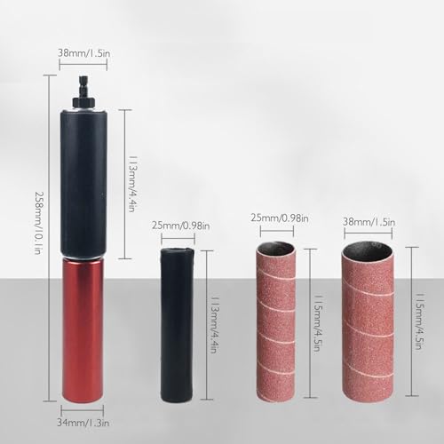Spindle Sander Adapter 3/8 Inch Aluminum Alloy with Sanding Drum Kit, 10 Sandpaper for Wood Metal Drill Accessories