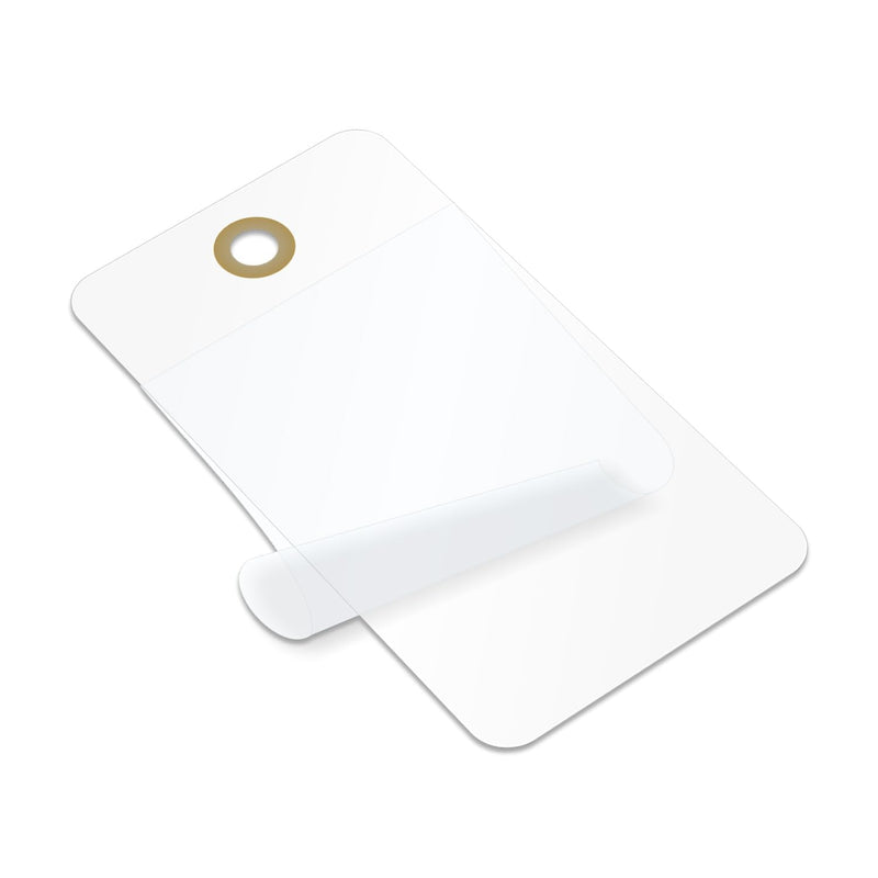 SmartSign (Pack of 25) 3.25 x 1.75 inch Blank White Writeable Self-Laminating Tags, 10 mil Thick Vinyl with Clear Polyester Flap