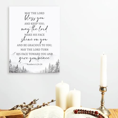 Numbers 6:24-26 May the Lord Bless You and Keep You Wall Art,Christian Canvas Wall Art,Bible Verse Wall Decor,Scripture Religious Wall Decor for Christian Home Office Living Room