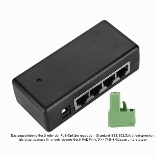 12-48V 4-Port Poe Power Supply Module, Gigabit Ethernet Injector for IP Camera, Compatible with International Safety Standards
