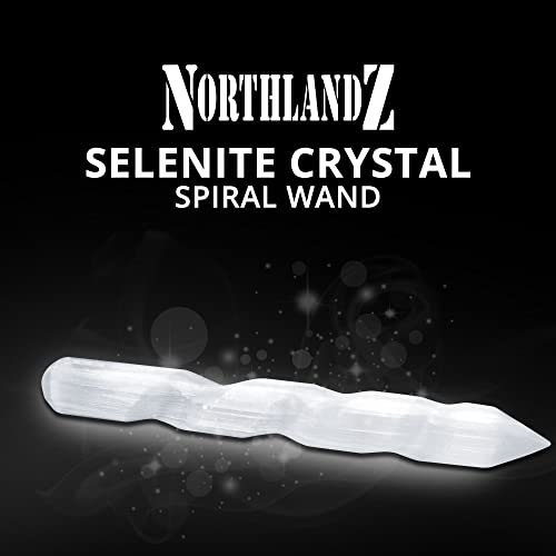 Selenite Crystal Wand, for Healing and Meditation, High Energy Crystals for Anxiety Relief, Yoga & Home Decor, Idea for Gift, White – 6 Inches