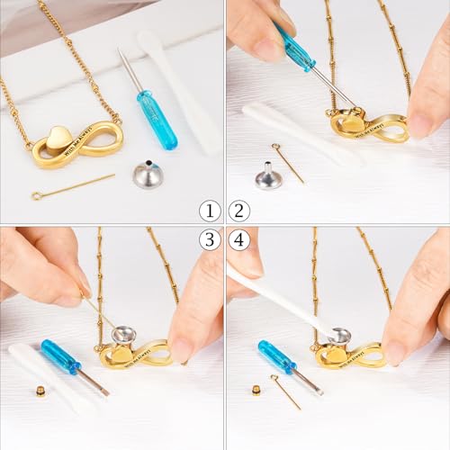 XIUDA Infinity Cremation Jewelry Heart Urn Necklace for Ashes Stainless Steel Urn Pendant Memorial Ashes Necklace for Women Men Gold