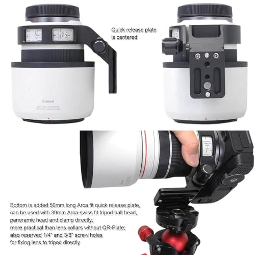 iShoot Lens Collar Tripod Mount Ring Compatible with Canon RF 70-200 f/4L is USM, Lens Support Holder Bracket Bottom is Arca-Swiss Fit Camera Quick Release Plate for Arca Tripod Clamp