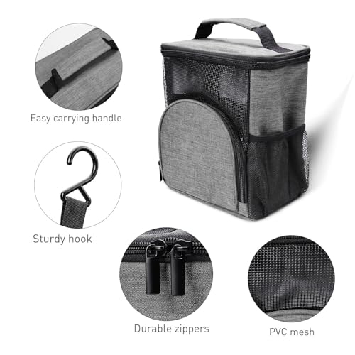Shower Caddy Tote,Quick Dry Shower Bag Dorm Room Essentials for College Student Girls Boys,Hanging Mesh Shower Caddy Portable for Summer Camp,Travel,RV Essentials,Shower Bag for Women Men Gray