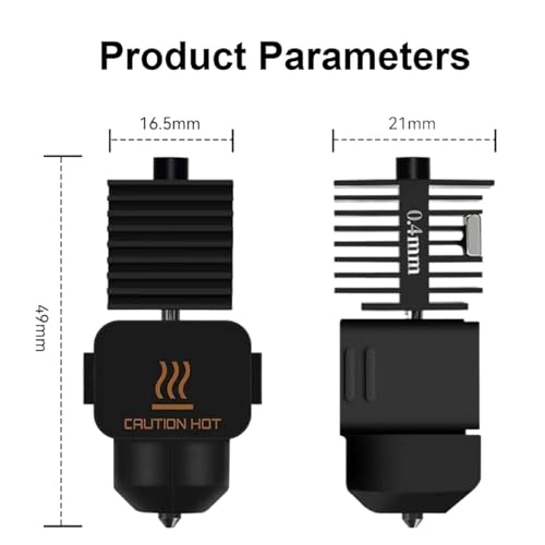 Replacement for Bambu Lab A1 Series 3D Printers Bambu lab A1/A1 Mini Hotend with a 0.4mm Hardened Steel Nozzle and Silicone Cover (0.4mm nozzle) 0.4mm nozzle