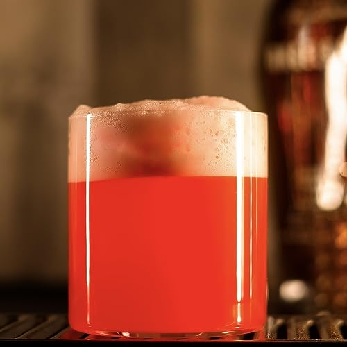 Amehla Ultra Thin Cocktail Glasses 12-ounce Double Old Fashioned Whiskey Glasses - Minimalist H20 Water Drinking Glass - (4) 4
