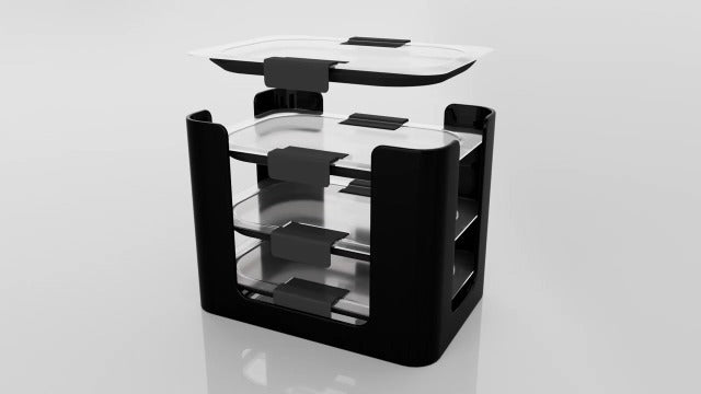 Lids Organizer for Rubbermaid Brilliance,Fits 9.6,4.7 & 3.2,0.5,1.3 Cups Black,4-Piece Bundle
