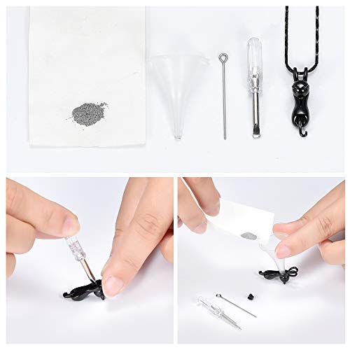 Imrsanl Pet Cremation Jewelry for Ashes Cat Urn Necklace Black