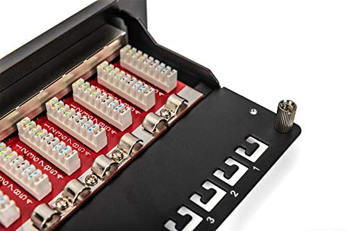 Digitus 10-inch Item | 12 x RJ45 – 10 Gbps – For 10 inch (254 mm) Network Cabinets – Patch Panel, Distribution Panel – Black Patch-Panel - Cat6A - 12 Port - Gesch. Cat6A - 12 Port - Shielded