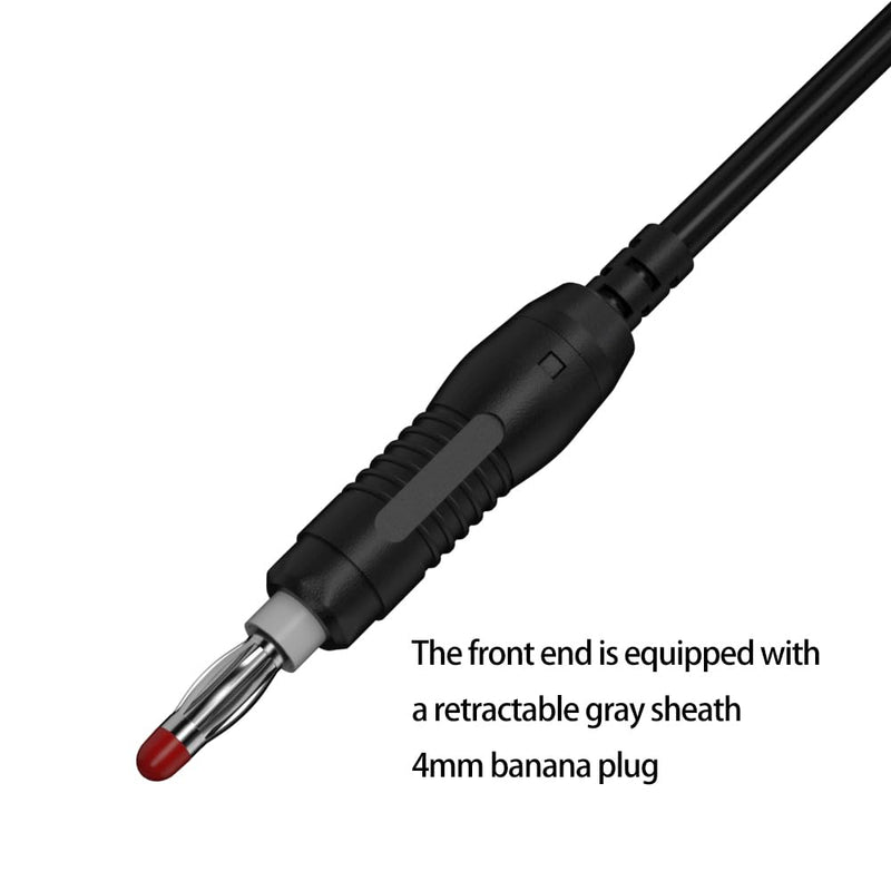[Australia - AusPower] - 5pcs Banana to Banana Test Lead Safety Type Cable Line Wire, Retractable 4mm Banana Plug for MultiMeter, Electrical Test Jumper Wire 100cm/3.3ft 70019A 5pcs A 