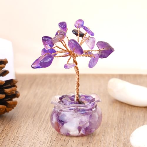 Crystal Tree of Life Money Tree, Purple