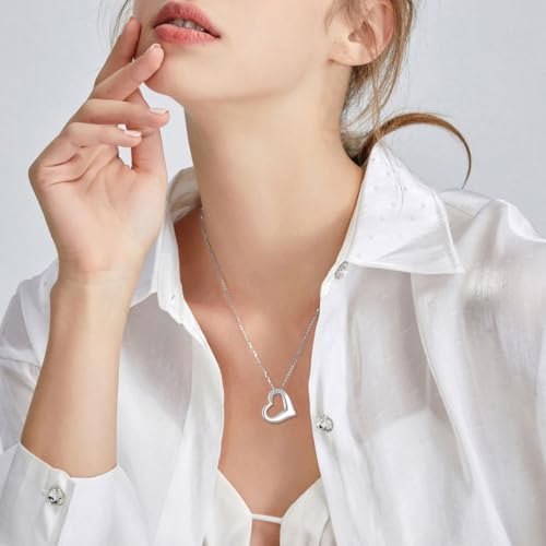 YFN Heart Urn Necklace for Ashes S925 Sterling Silver Cremation Jewelry Memorial Pendant Keepsake for Women Men